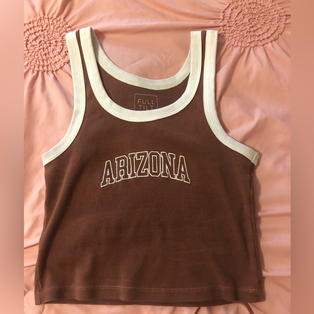 full tilt brown arizona tank top
